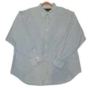 Lauren Ralph Lauren White Blue Classic Long Sleeve Button Collar Down 18 34/35